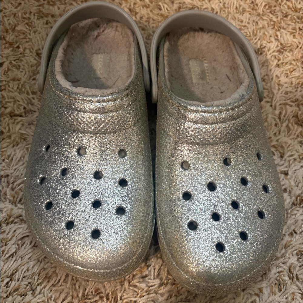 Kids Silver Crocs